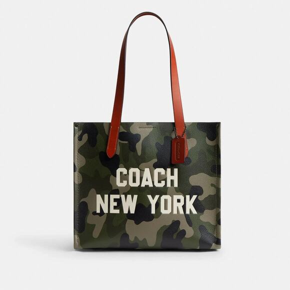 Coach Relay Tote Bag With Camo Print And Coach Graphic CY808 Authentic - Picture 1 of 13